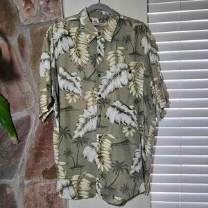 Vintage Summa Eclectic Tropical Silk Button Down Shirt Vacation Summer